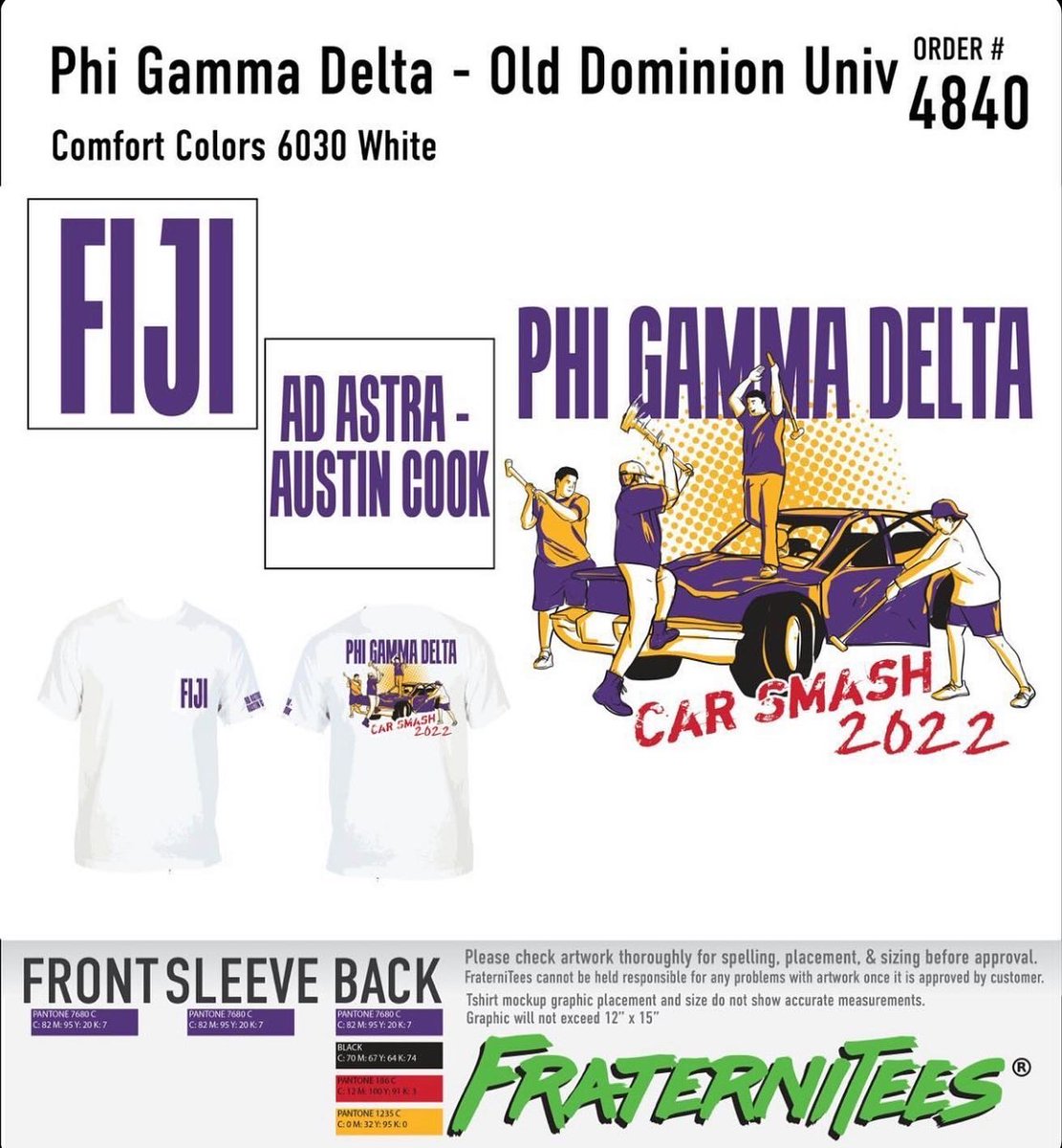 Come out this Thursday and join us in our annual Austin Cook Car Smash from 12-4pm located at the front of the Webb. Car Smash shirts will also be available for purchase on the spot!!