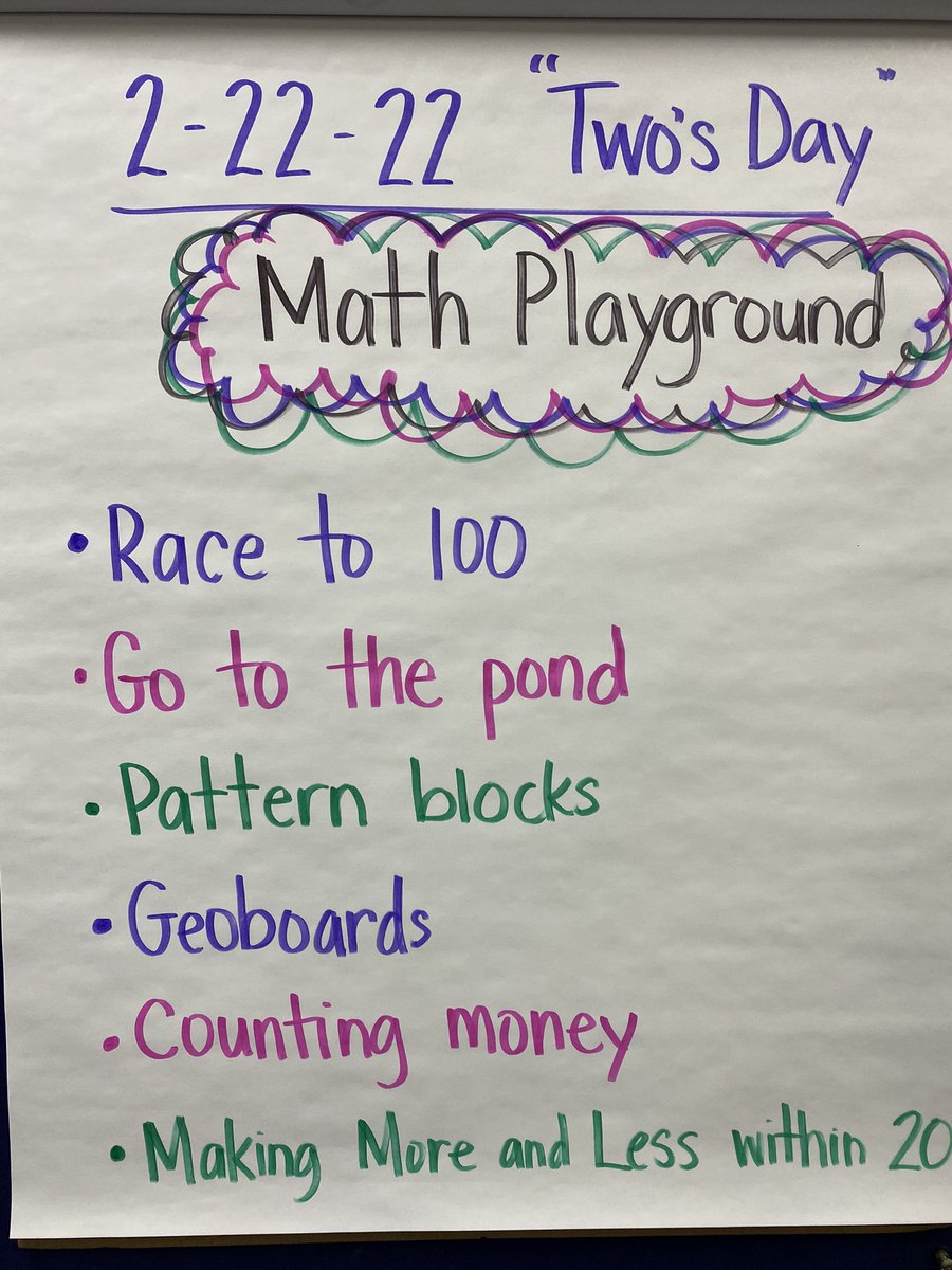 BarrieFitz1's tweet photo. Celebrating “two’s day” with a day of math! #mathplayground #SwDcandoanything #visualchoralcharting #countingcollections @ClarLoboWolves @GauthierKaren1 @gfletchy @BerkeleyEverett @YehCathery @youcubed #noticewonder https://t.co/od6chscE8d