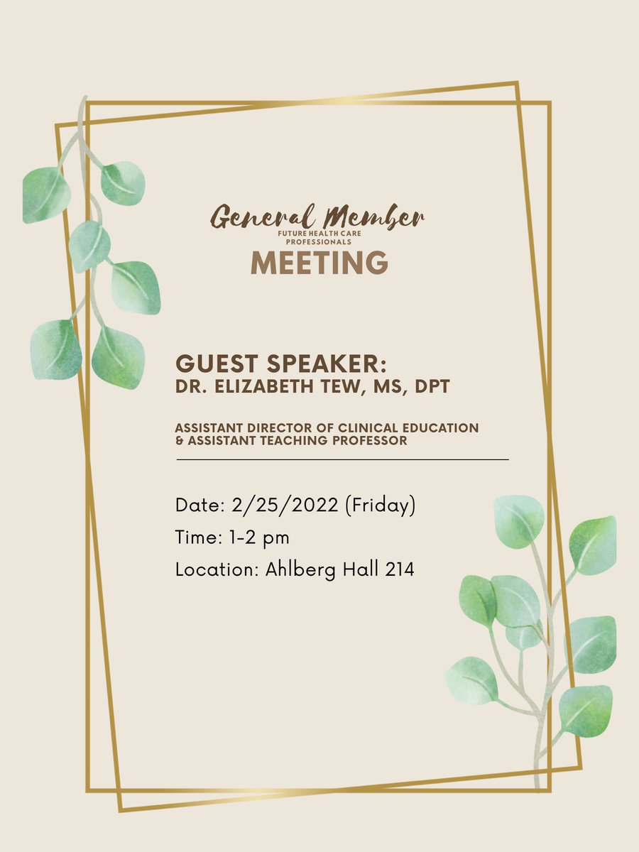 Hello everyone!! Just a reminder that FHCP’s general member meeting is this Friday!!! We have a special guest speaker for this meeting. Even if you are not a member yet, you can stop by the meeting if you’re interested in joining! Hope to see everyone on Friday 👏🏾