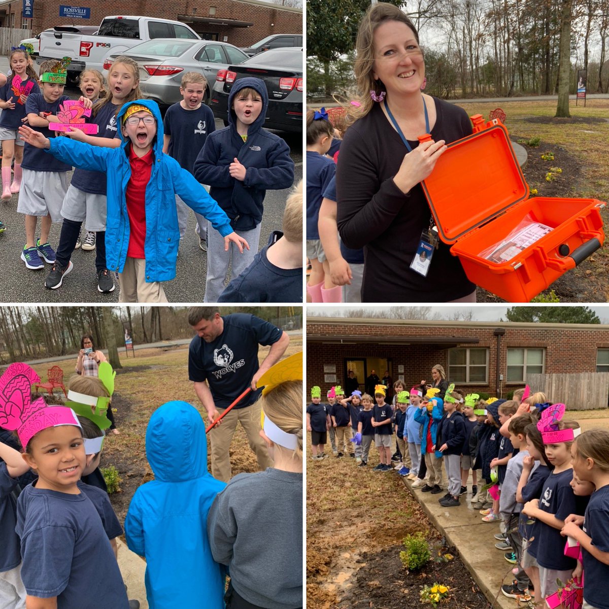 RossvilleAcad's tweet photo. Happy TWOsday 2 you! Today, on 2/2/22, our 1st graders buried their own time capsule that they will open on 3/3/33! Some items in the time capsule included, pictures of the class, popular toys, and RCA memorabilia from this year. What do you think life will be like in 11 years?! https://t.co/OcavM3b6Wa