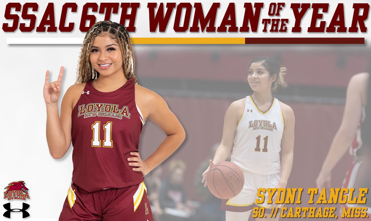 LoyolaWolfPack's tweet photo. NEWS: Kennedy Hansberry was named the Player of the Year, Taylor Thomas earned Defensive Player of the Year &amp; Sydni Tangle was picked as the 6th Woman of the Year, as the Pack had 10 honored by the SSAC on Tuesday.

#GeauxPack
- https://t.co/ju2VRzuO31 https://t.co/B9ypPSw99j
