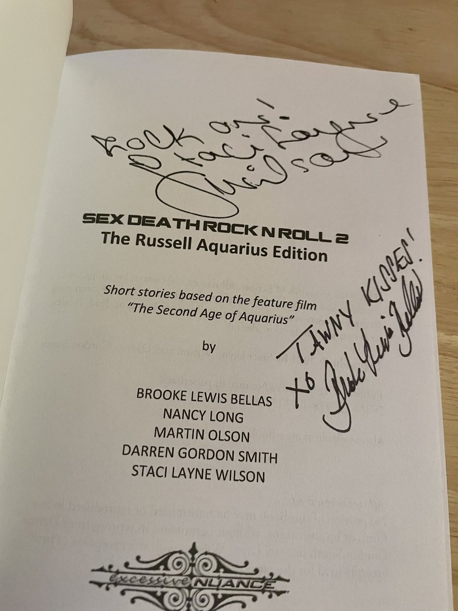 FatherOfBen's tweet photo. @BrookeLewisLA @staciwilson @RepoBandleader @RevBookburn @DanBlackAttack @kenny_val_green @MEddailey Today was an amazing mail day! Thank you @staciwilson and @BrookeLewisLA for the autographed copy of Sex Death Rock N Roll 2 The Russell Aquarius Edition! #TheSecondAgeOfAquarius https://t.co/HskOsHv9Qo