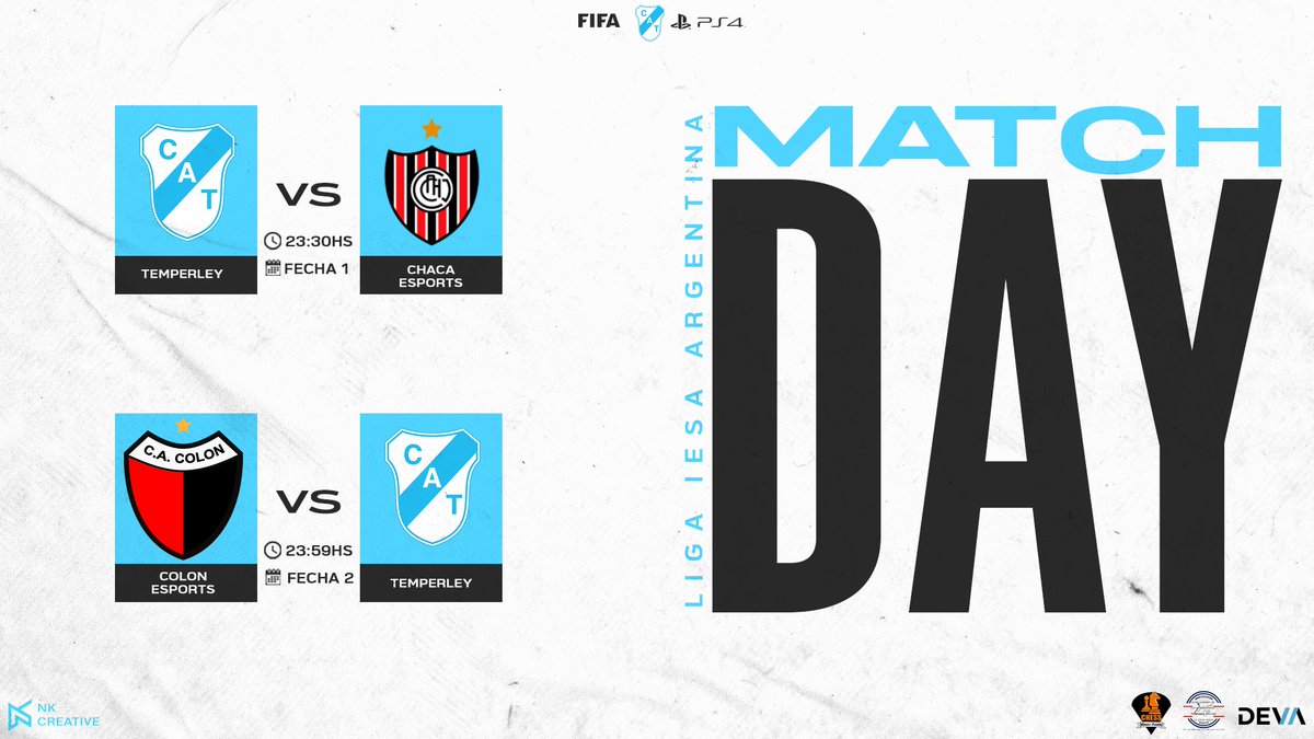 #PS4 #FIFA22

🏆 Primera división de <a href="/IESAFIFAar/">IESA Argentina</a> 

🗓️ Fecha 1
🆚 Chacarita
🕦 23:30

🗓️ Fecha 2
🆚 Colon
🕛 23:59

#LaFamiliaMasGrandeDelSur