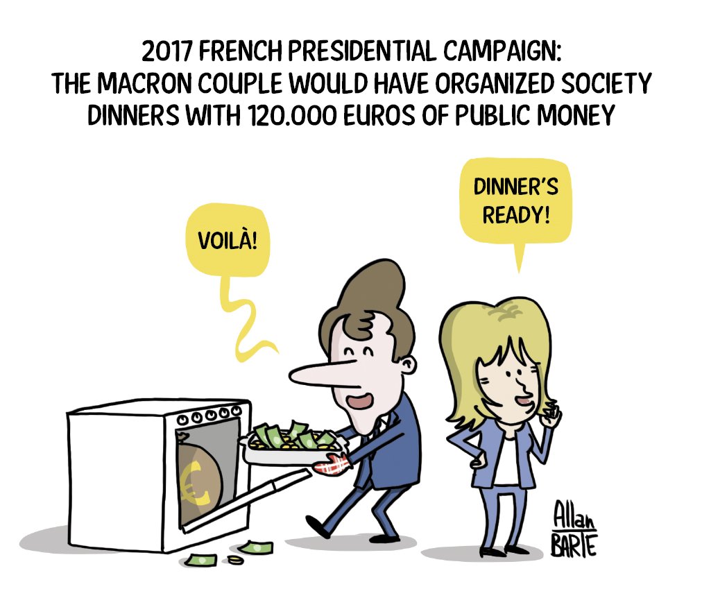 LDI_Intl's tweet photo. According to the investigative newsmagazine Complément d'enquête, #Macron would have made a habit of organizing dinners with celebrities while he was still Minister of the Economy in 2016.

🔗 https://t.co/SHJjx5dN55

#Macron2022
Translation: @LDI_Intl https://t.co/nEB5x9nBii