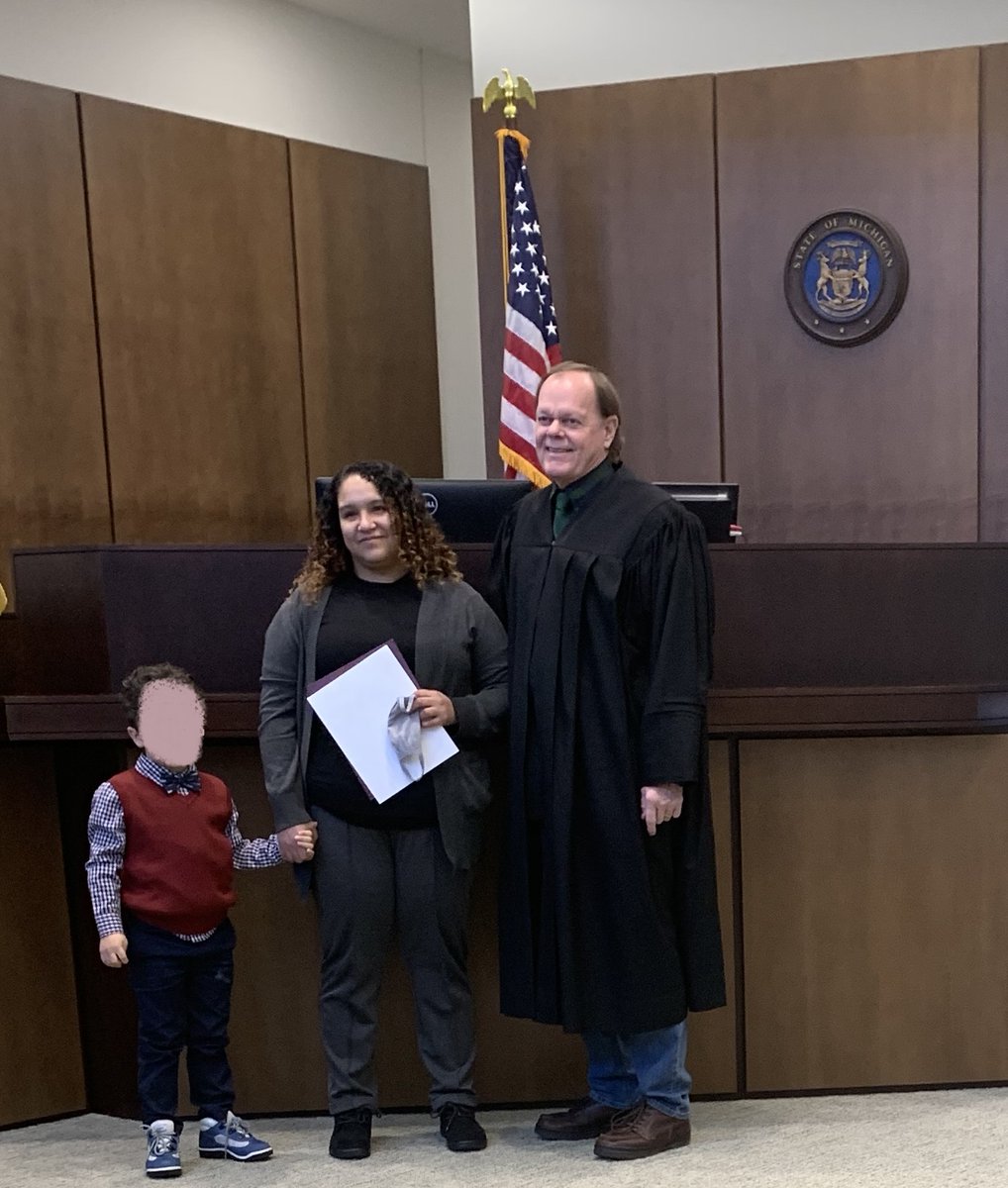 What a GREAT day on Friday! After several previous attempts at treatment, programs, and court involvement, Ashlee found hope, peace, and recovery in Family Treatment Court! On Friday she stood with her son and received her graduation honors from the judge. #weareproudofyouashlee