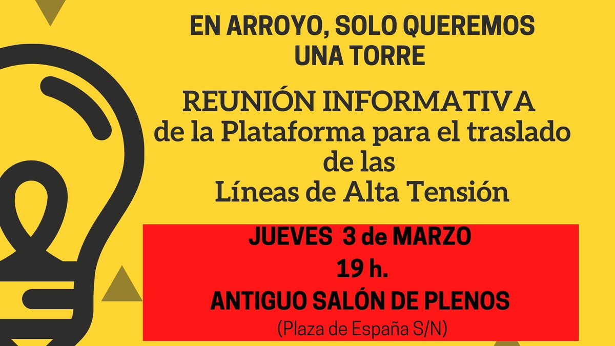 Tras las reuniones con Red Eléctrica Española y las concejalas de urbanismo de Móstoles y Moraleja, os contaremos nuestras conclusiones en nuestra próxima reunión. Si el Ayuntamiento de Arroyomolinos quisiera, las LAT se quitarían.
#fueratorresdearroyo #todosvivimosbajoloscables