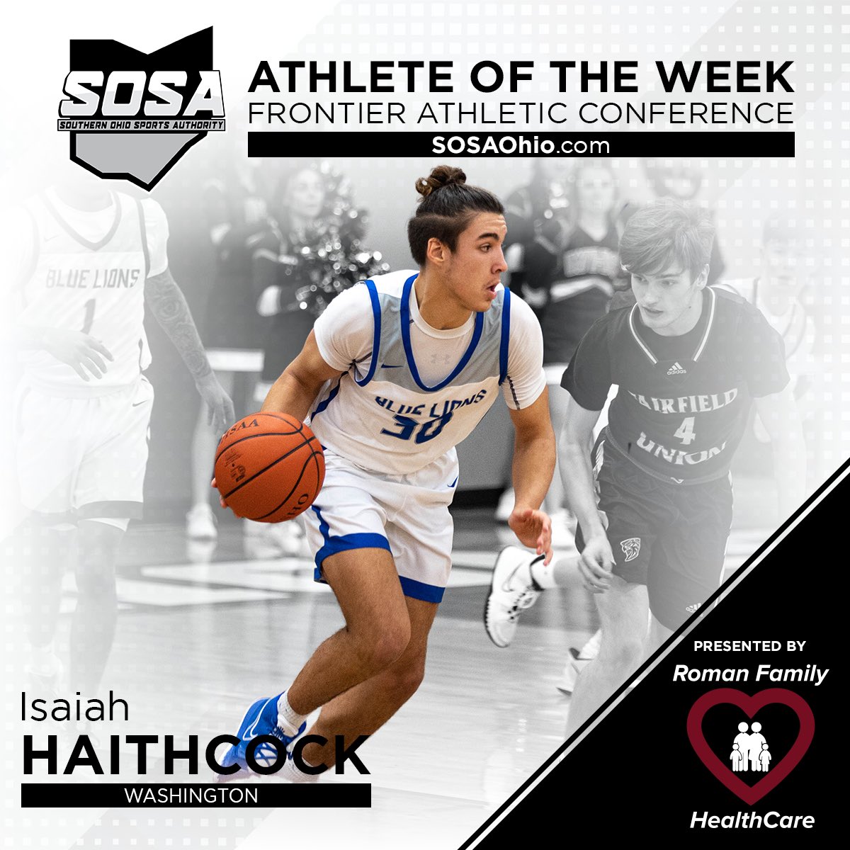 SOSAOhio's tweet photo. Our FAC Athlete of the Week, presented by Roman Family Healthcare, is @WHS_BLB’s @IHaithcock30.

The sophomore’s double-double powered the Blue Lions past Unioto in a Division II sectional championship. https://t.co/qaWLQYbBpx