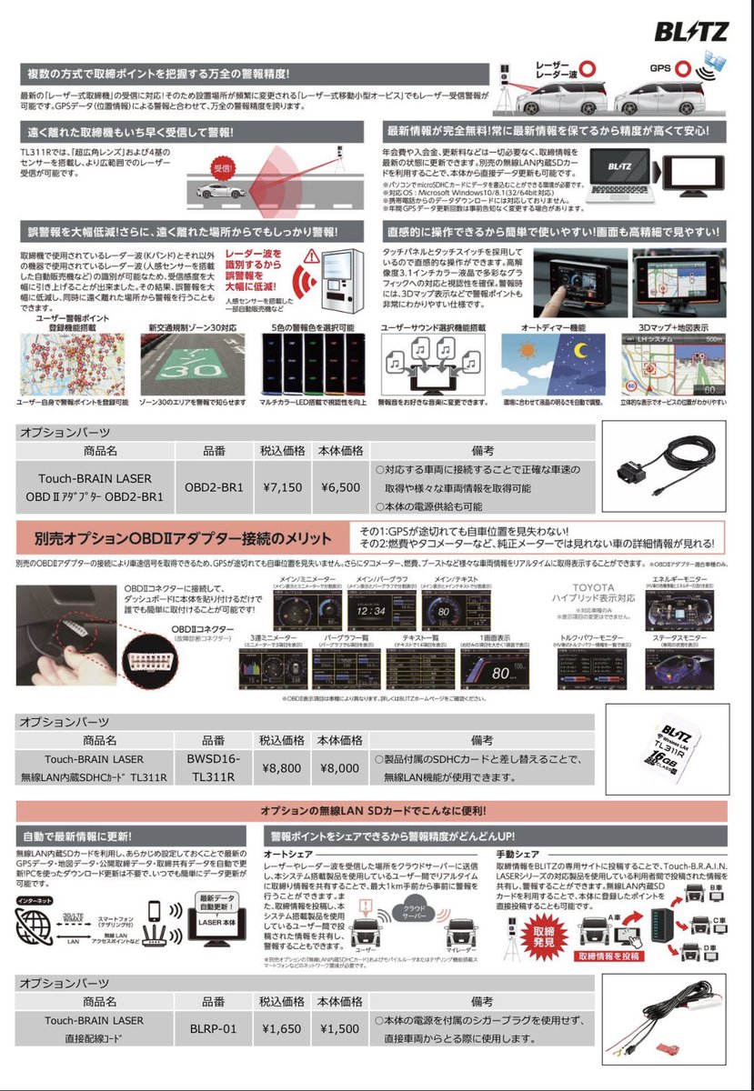283_WHITE's tweet photo. Blitzのレーダーレーザー探知機タッチブレインシリーズ発売日決まってたのね
#Blitz
#ブリッツ
#TouchBRAINLASER
#タッチブレインシリーズ
#レーザー探知機
#レーダー探知機
#移動オービス
#可搬式オービス
#移動式オービス https://t.co/7jvPLWUq3I
