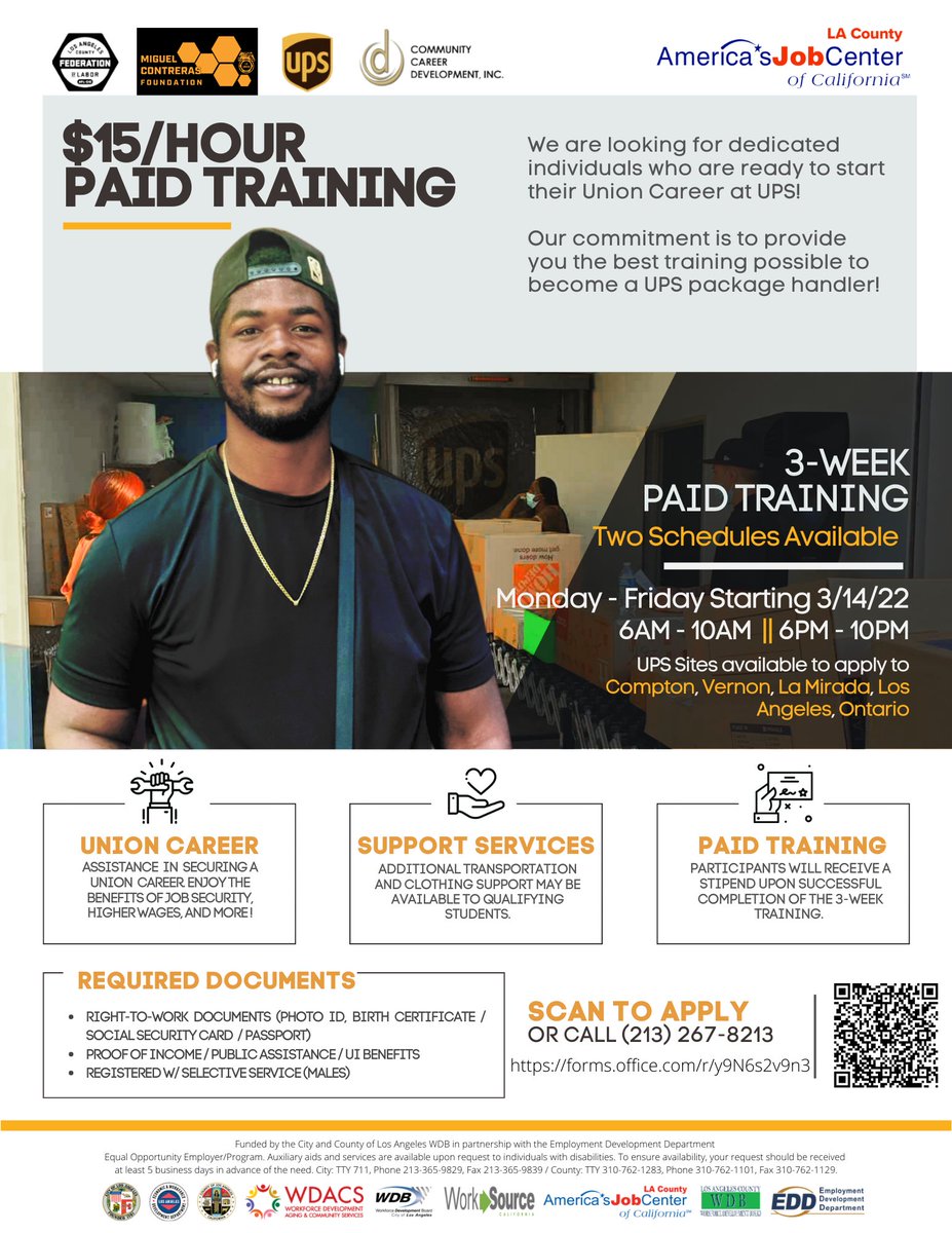 ContrerasFnd's tweet photo. Paid UPS package handler training courses start next month. Please pass along to anyone, or any group, you think may be interested. 

See below for details:
#jobs #jobsearch https://t.co/AgSin3l2LM