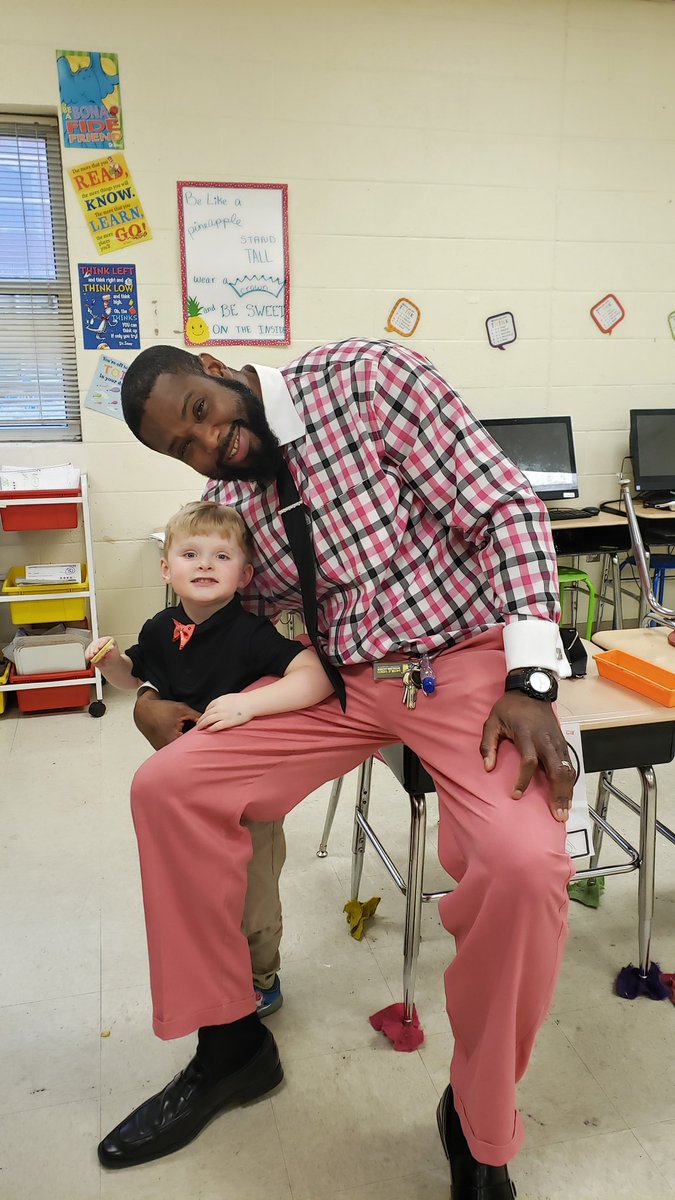 DrShemon's tweet photo. This little guy right here makes my day, every single day! If he does not see me in the morning for a fist bump our day doesn’t go as plan. He said, "I have my bow tie on like you today Dr. Reaves." Be a role model, not just model a role. #BBAM @suptking @Formersportsguy @JMCSSHC https://t.co/XfVduMpBCU