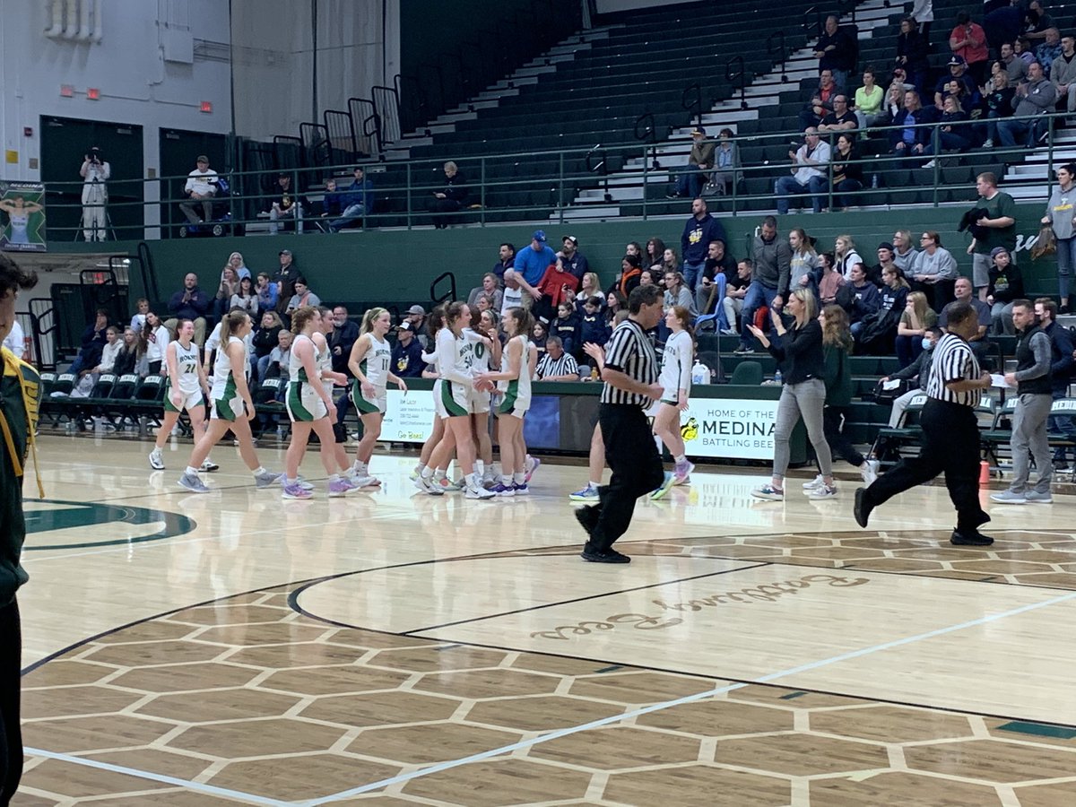 Final.
Highland 39
North Ridgeville 30

Highland advances to the district final vs Magnificat. Game will be played Friday, February 25 at Elyria Catholic High School. Tip off at 7pm.