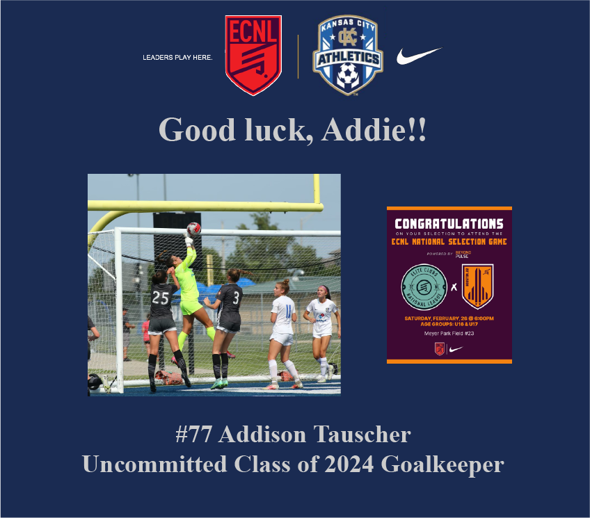 <a href="/ECNLgirls/">ECNL Girls</a> Congratulations to not one, but two of our "superstars"...Midfielder <a href="/LaudanWilson/">Laudan</a> and Goalkeeper <a href="/AddisonTauscher/">Addie Tauscher</a>!! They'll represent us in the <a href="/ECNLgirls/">ECNL Girls</a> National Selection Game at #ECNLHou, a feature of top players from across the country!! <a href="/TopDrawerSoccer/">TopDrawerSoccer</a> <a href="/TheSoccerWire/">SoccerWire</a>