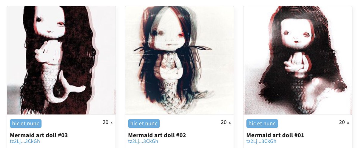 Minimoon33N's tweet photo. @NFTJuliette My dolls work 3 unique mermaid art doll https://t.co/KLU5oBspBG https://t.co/1ZEDC9BqGh