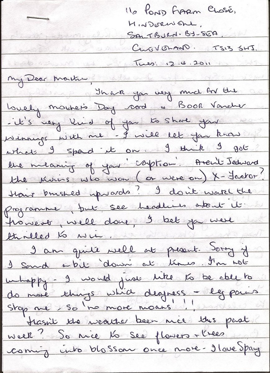BillanyMartin's tweet photo. ST5
My mum sent me a letter on 17/11/2018. 3 days later, on 20/11/18, she signed her will stating she made no provision for me because she'd had no contact with me for 20 yrs. It was a lie &amp; although this has nothing to do with the money, it was/is the final straw.
(4 letters) https://t.co/LGcZaW3rYa