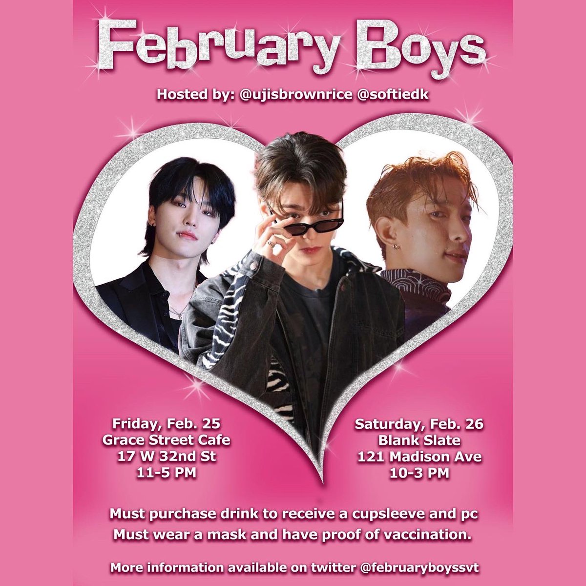 februaryboyssvt's tweet photo. NEW YORK
These will be the prices for the event, we decided to have two separate big prices for each day based on the poll that was taken a few weeks ago. Remember non pc prizes need to be picked up at the event.

I hope everyone is looking forward to the event https://t.co/N3zgCxi1Id