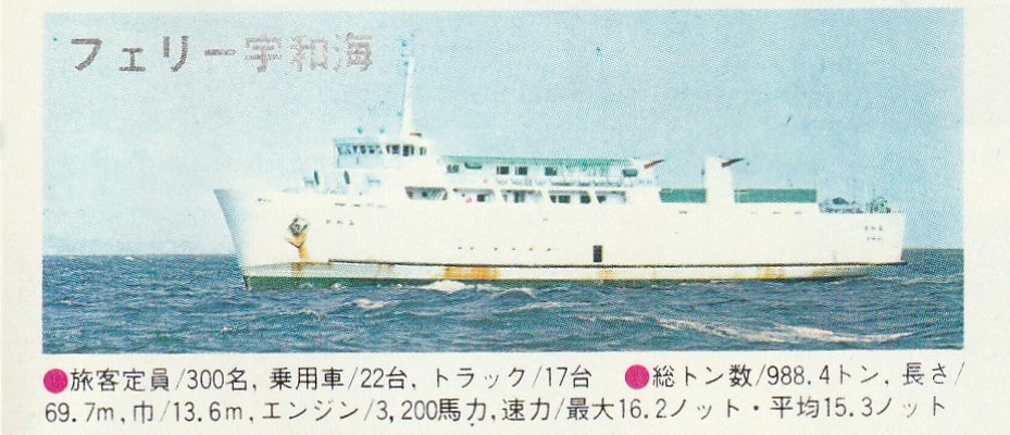 短命航路⑦：四国海運(通称サンフェリー) 1973年6月より約3年半で航路