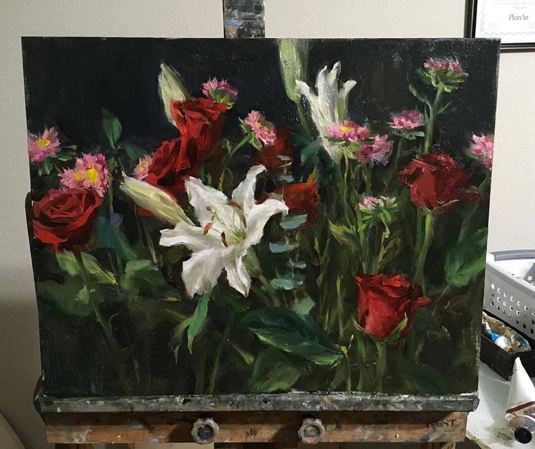 grtsdh's tweet photo. Kyle Ma's oil paintings and floral sketches are really beautiful, and you can feel the inexplicable tension. https://t.co/KrguGecjXm