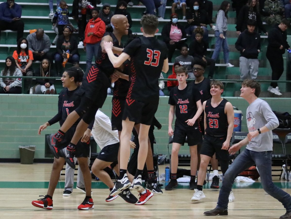 FOR THE FIRST TIME SINCE 2017-2018….. 
BI-DISTRICT CHAMPIONS! 🏆 
#WTD | <a href="/RHHSBBall/">Heath Basketball</a>