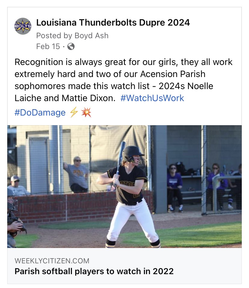 A little preseason publicity for Noelle Laiche 2024 and Mattie Dixon as they make the Ascension Parish list of players to watch!  <a href="/tdupre1/">Trae Dupre</a> <a href="/Setdhuk11/">Boyd Ash</a>