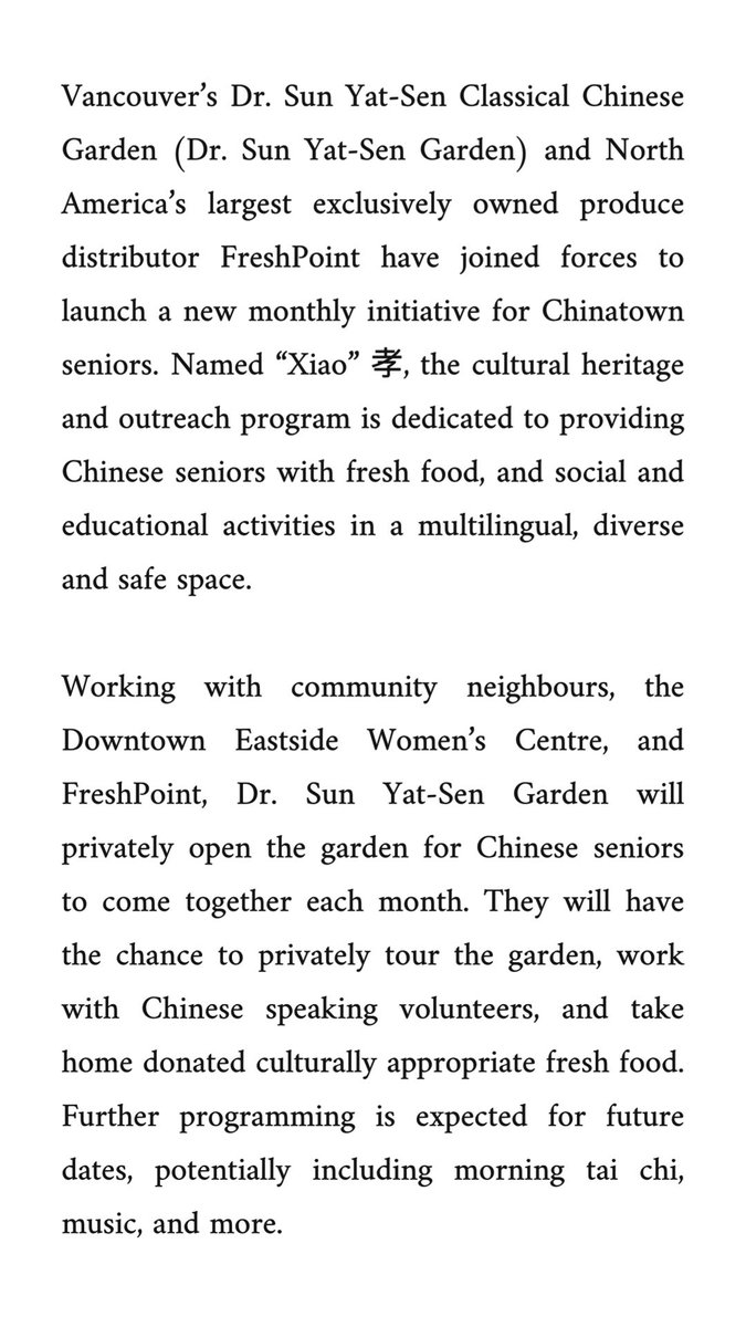 adelechan's tweet photo. Join me &amp; volunteer for the monthly outreach program for Chinese seniors at the @vangarden.  Chinese speaking volunteers needed!! https://t.co/59F7RemWOS
