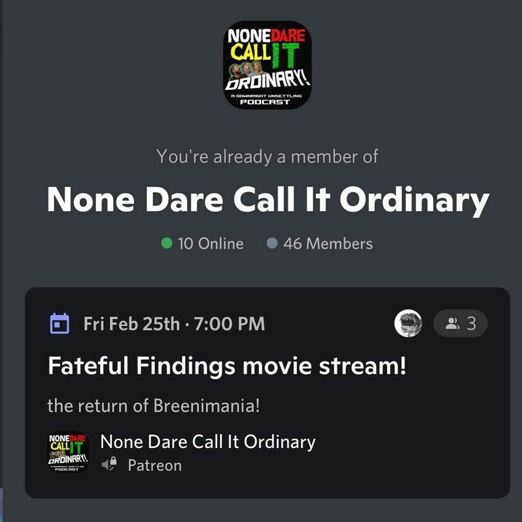 NDCIO's tweet photo. If you are not a patreon of our podcast you will miss the biggest streaming event of ALL TIME! Sign up to get access and join us this Friday at 7pm PST on our discord stream for patrons only!

#comedypodcast #comedypodcasts #neilbreen #fatefulfindings #d… https://t.co/A8ZH6ekxSo https://t.co/dh8XJV9Xzu