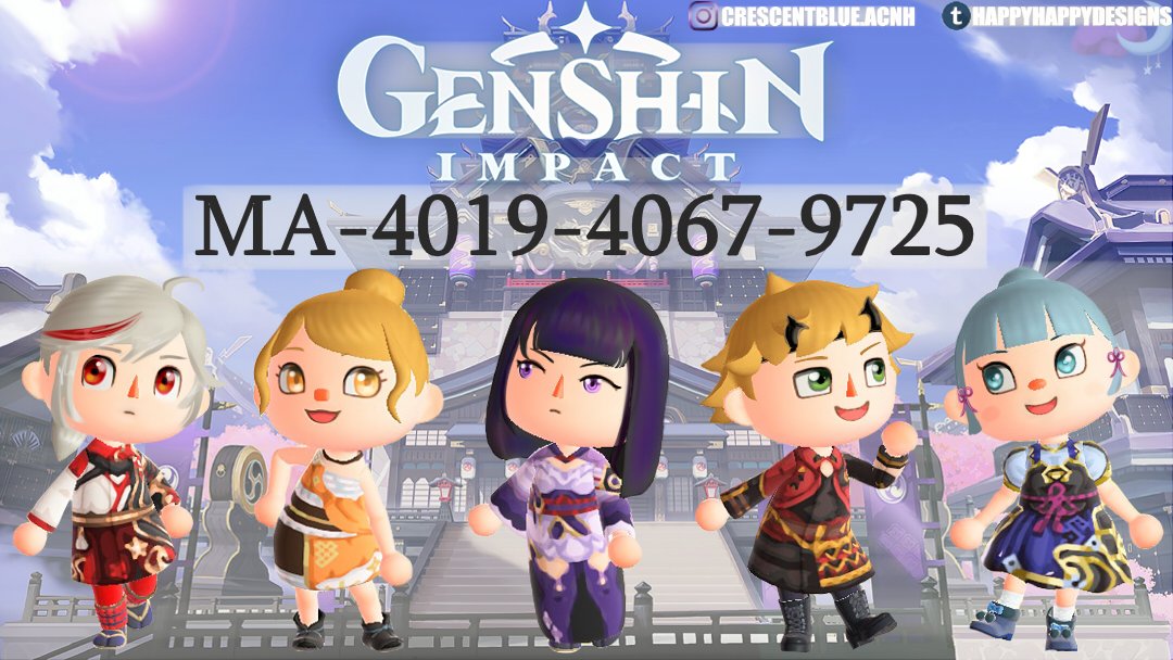 GenshinUpdate's tweet photo. Hello Travellers,

A talented Traveller in the #ACNH community designed these custom-made Genshin Impact outfits for Animal Crossing: New Horizons! 💕

Access it now via the Able Sisters
#GenshinImpact @animalcrossing https://t.co/1aI1v8ZT2Q