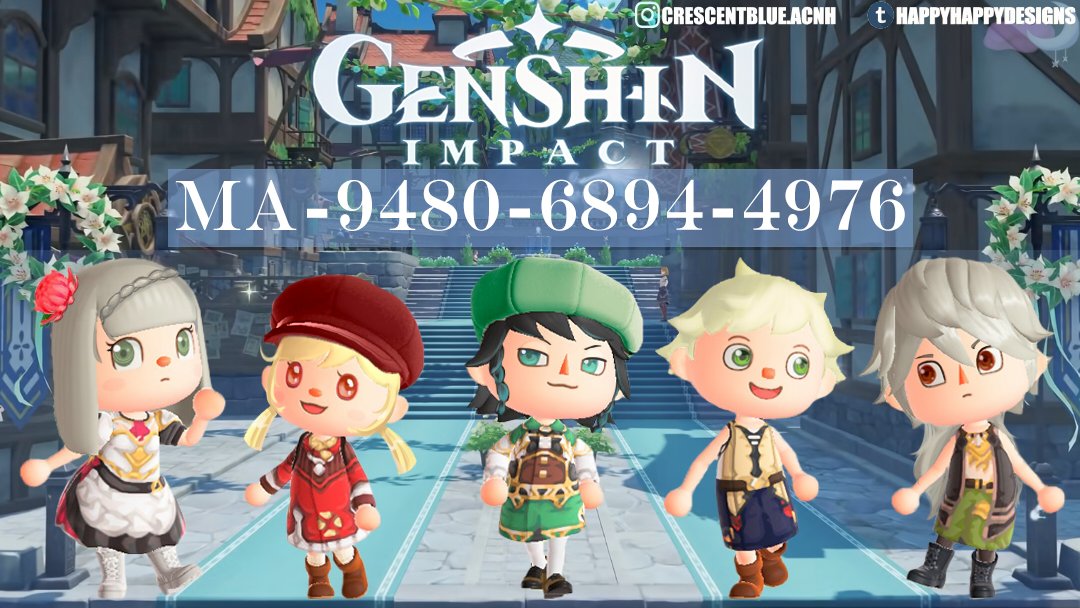 GenshinUpdate's tweet photo. Hello Travellers,

A talented Traveller in the #ACNH community designed these custom-made Genshin Impact outfits for Animal Crossing: New Horizons! 💕

Access it now via the Able Sisters
#GenshinImpact @animalcrossing https://t.co/1aI1v8ZT2Q