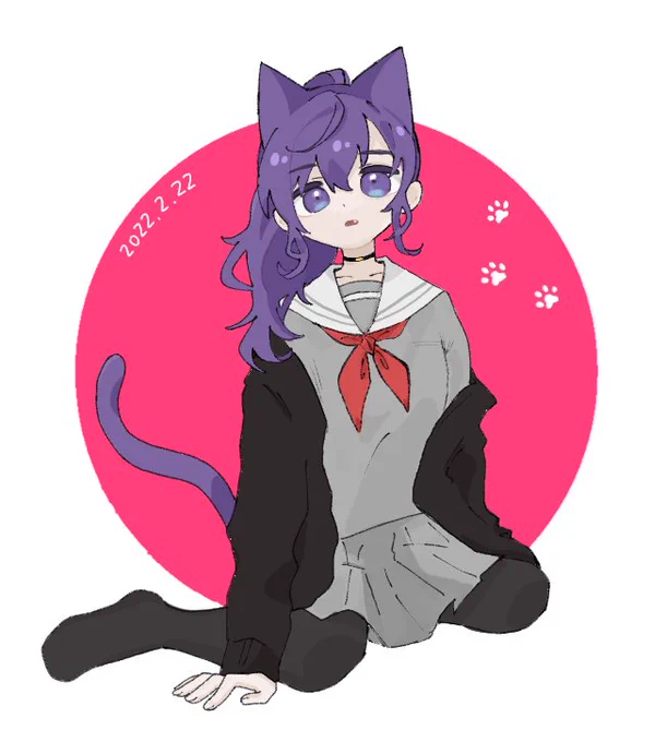 一日遅れちゃったけど猫の日🐱
#猫の日
#Prsk_FA 