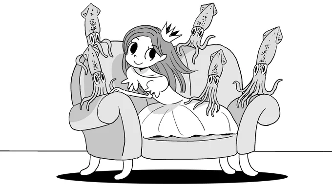 プリンセスのソファーはイカにも大人気です 