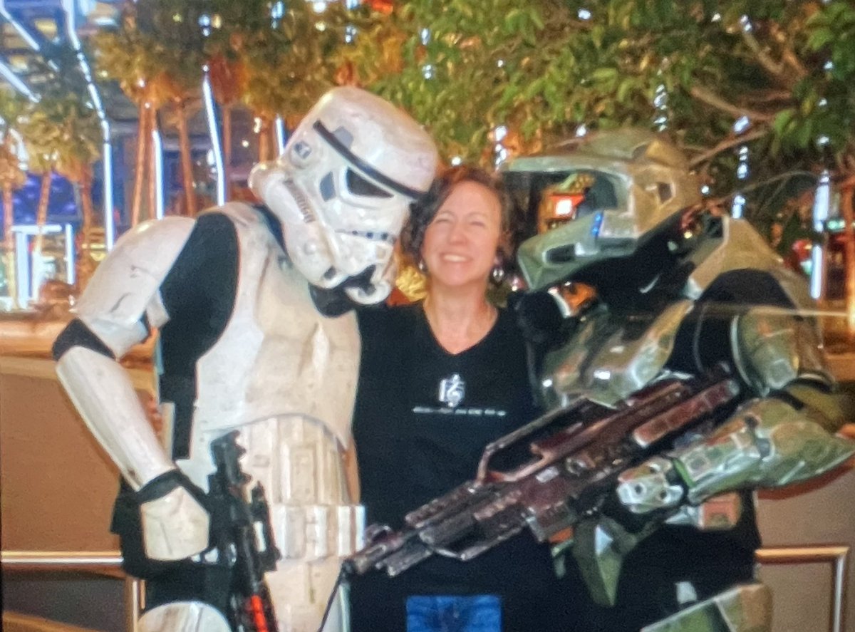 ANelsonLMPotter's tweet photo. My co-writer is going through old photos. Here’s one of me on the Vegas strip #itsforresearch https://t.co/Tqb8hZu5v5