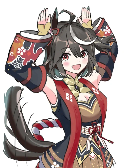 #ウマ娘 #キタサンブラック 
キタちゃん実装おめでとう!
これから張り切ってうまぴょいしてね🐴 