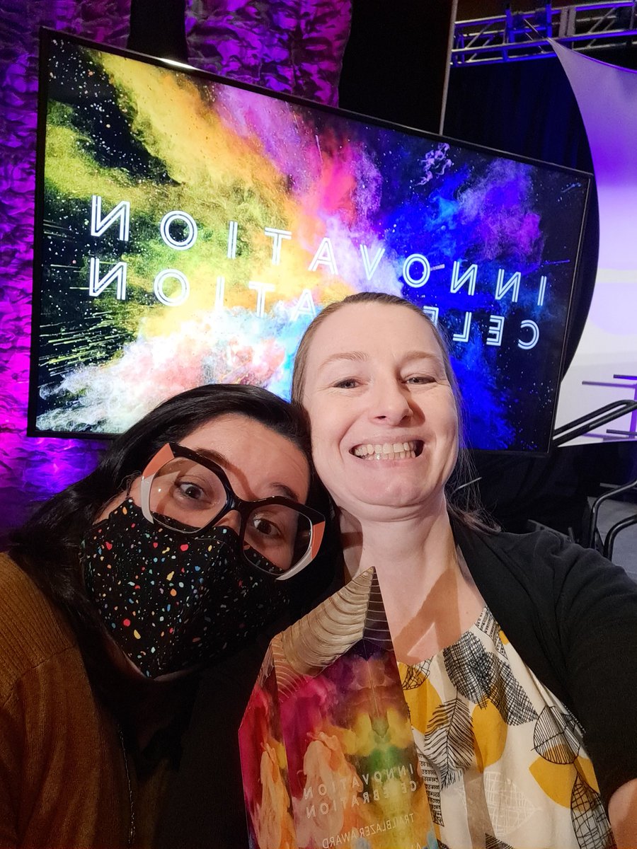 sneakinabook's tweet photo. So great to see Trailblazer @AmySchneiderMEd today at #InnovationCelebration #BadAtSelfies https://t.co/tZ3OwfYqBD