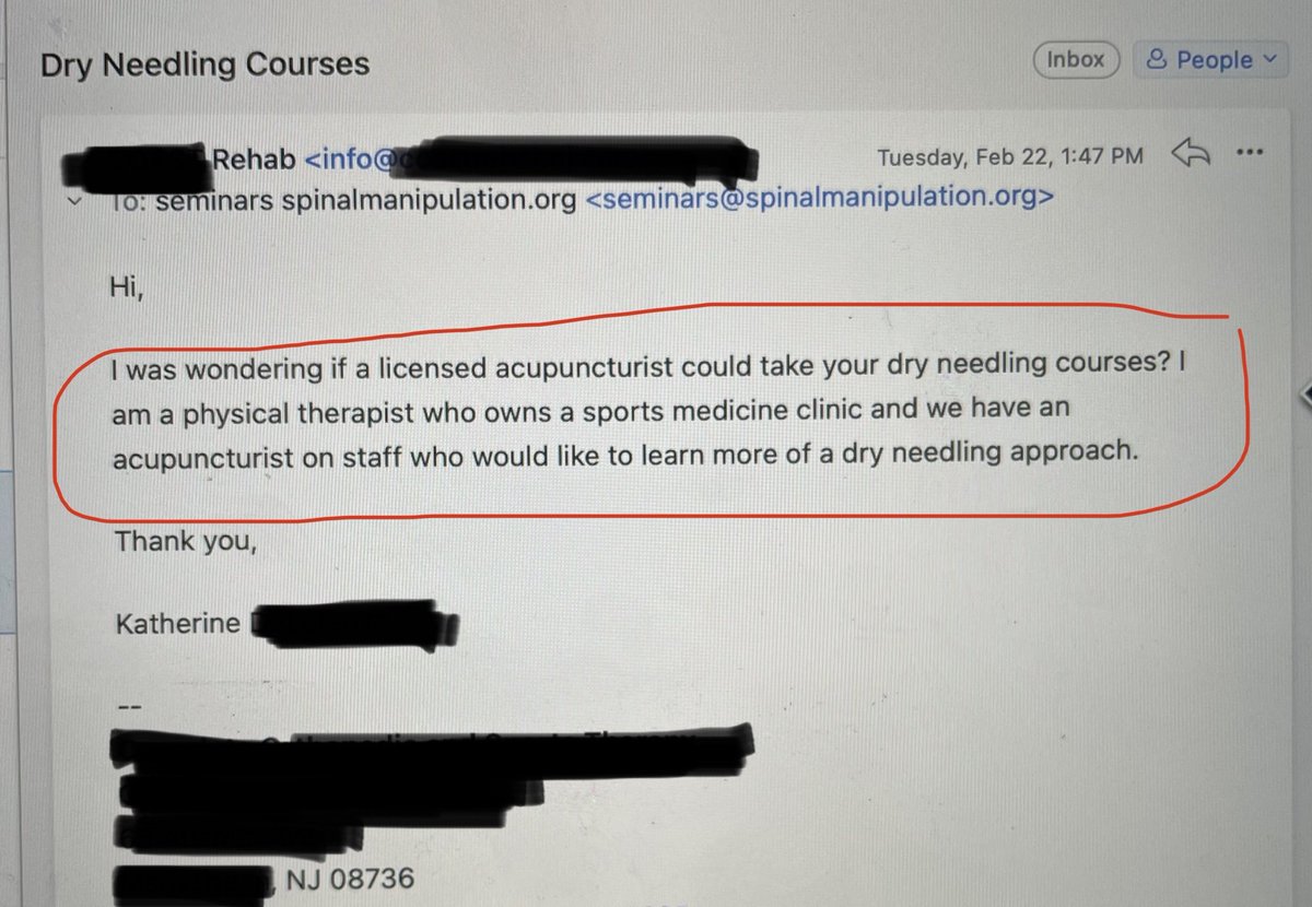 DrDunning's tweet photo. So the acupuncturists in #NewJersey claimed for 3 years (2019-2022) that #dryneedling was part of the practice of, or no different than “acupuncture”…. Now New Jersey acupuncturists are wanting to learn dry needling!
Can AAAOM & NJ acupuncturists have it both ways? #tideturned https://t.co/5TUDr7H5N2