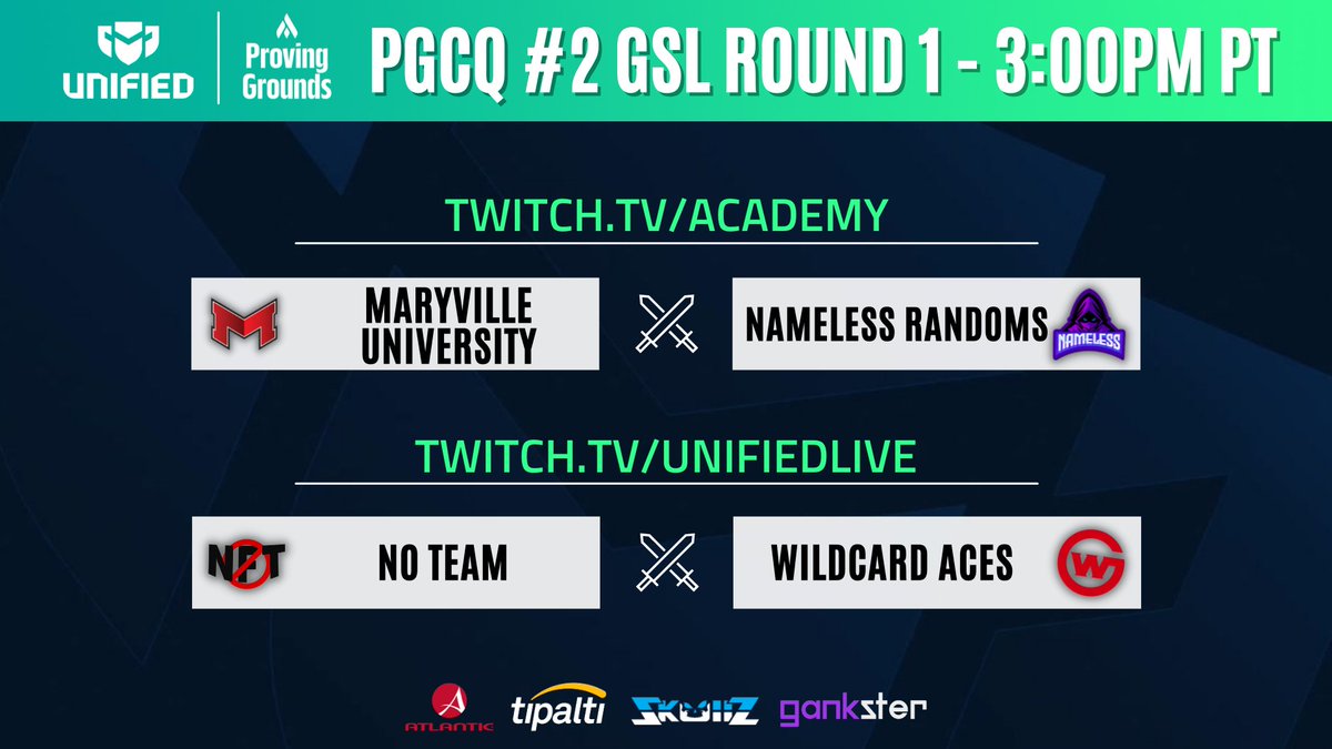 UnifiedEA's tweet photo. Can your heart handle another day of Proving Grounds Circuit Qualifier #2 Group Stages? It'll have to because we're live😈 #LCS #PathToLCS @PathToLCS 

⚔ @MaryvilleGG vs @TheNamelessOrg 
📺 https://t.co/zoykPY8cfg

⚔ @nofreakingteam vs @Wildcard_GG 
📺 https://t.co/ZlpmUhhHV4 https://t.co/ehOq844upc