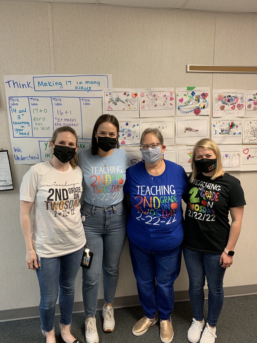 FreemanTeaches's tweet photo. 2nd Grade teachers on 2/22/22! @ParklawnFCPS #Onceinalifetime https://t.co/KHBY1cDHav