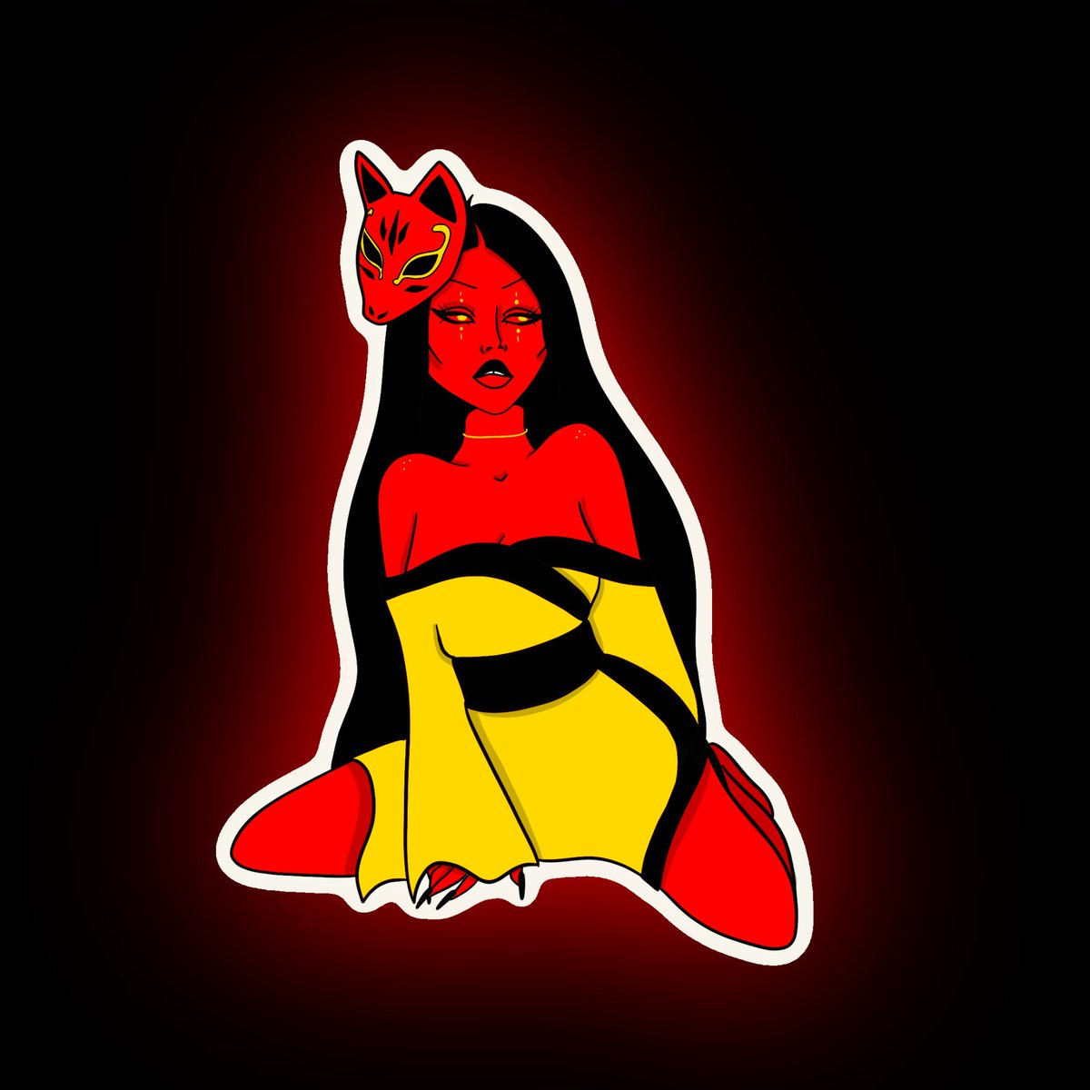 Enchvnted_'s tweet photo. Volcanic kitsune 
«#illustrations #drawing #kitsune #woman https://t.co/tr23OmwD22