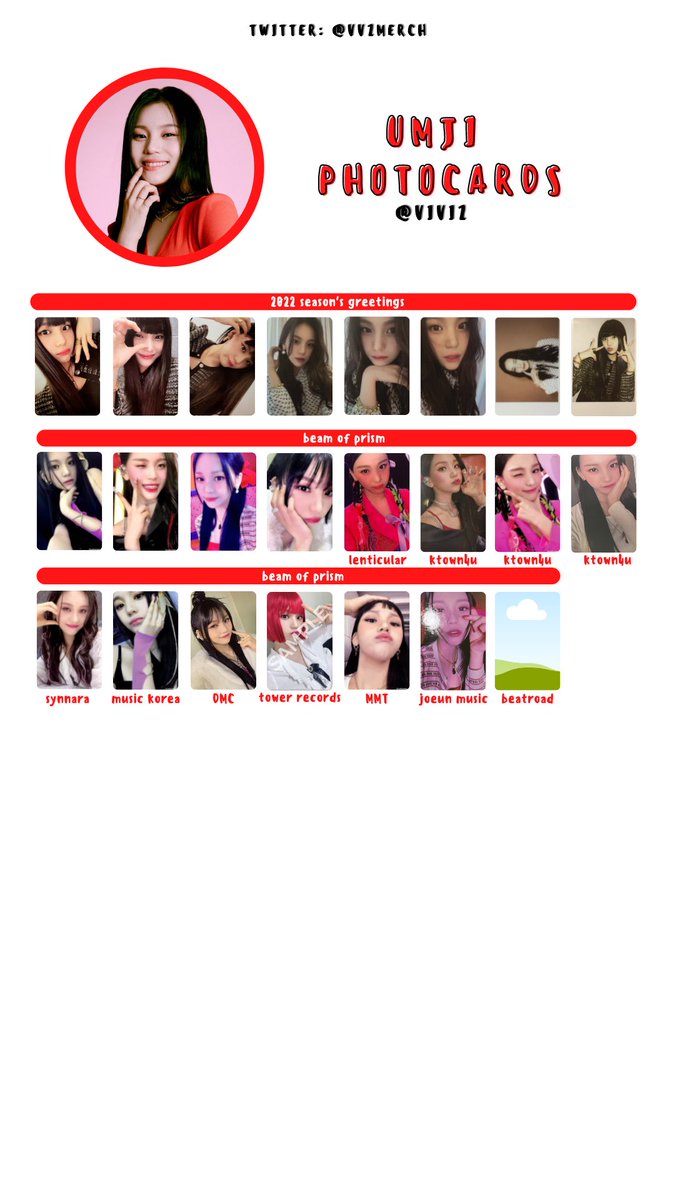 VVZmerch's tweet image. VIVIZ individual templates (all photocards released since viviz) 

비비지 포카 은하 신비 엄지 리스트