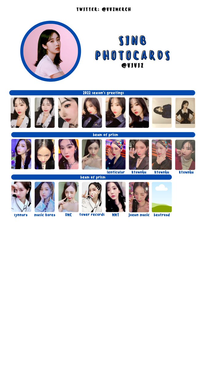VVZmerch's tweet image. VIVIZ individual templates (all photocards released since viviz) 

비비지 포카 은하 신비 엄지 리스트