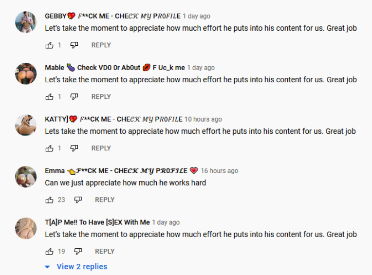 Let's take the moment to appreciate how wholesome and supportive the porn bots are.🥰Truly my #1 fans Great Job🥰