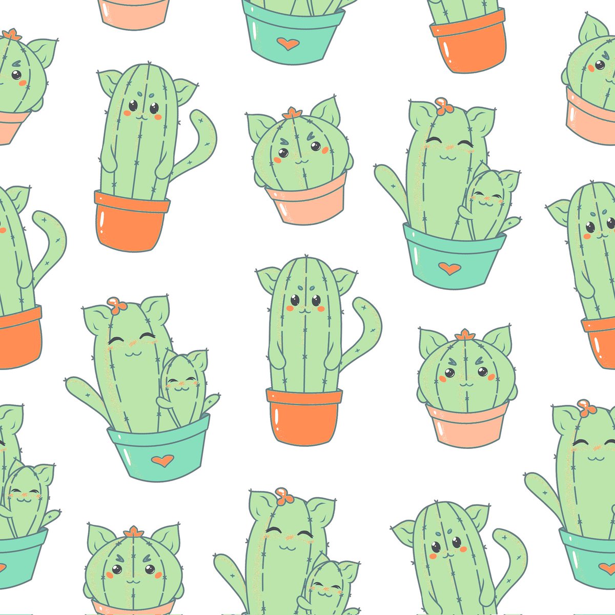 Zfzul_'s tweet photo. Today I drew a cute cactus cat pattern, I named it Catcus 🐱🌵

#catcus #pattern #cats #cactus #Cutie #kawaii https://t.co/IyuXWnDAIn