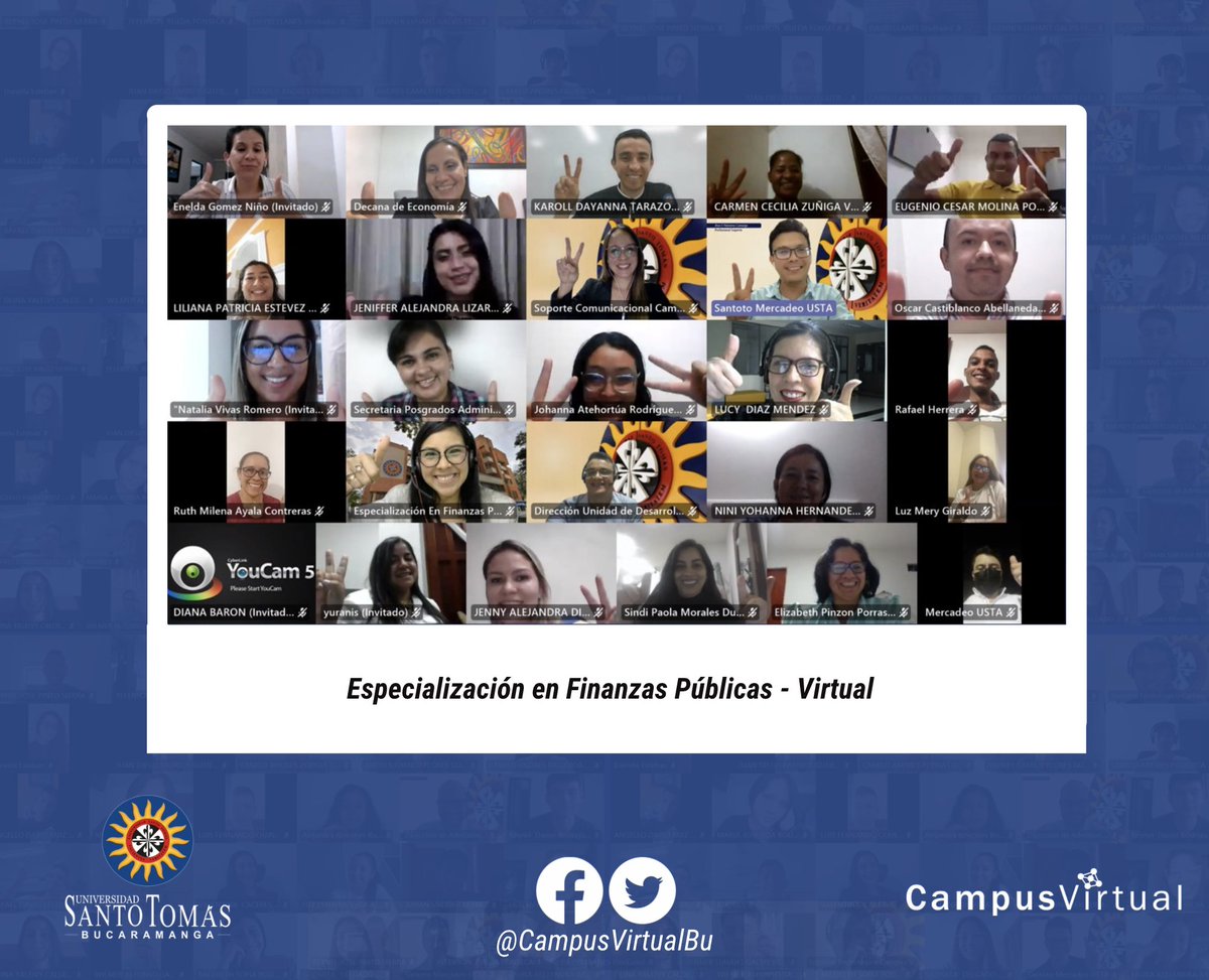 cvirtualbga's tweet photo. El #CampusVirtual participó en la bienvenida a estudiantes #Neotomasinos de la Especialización de Finanzas Públicas - Virtual de la @SANTOTOBGA 👨‍💻📇

¡Bienvenidos a la familia #Tomasina! 💙 https://t.co/WX8E87eV5y