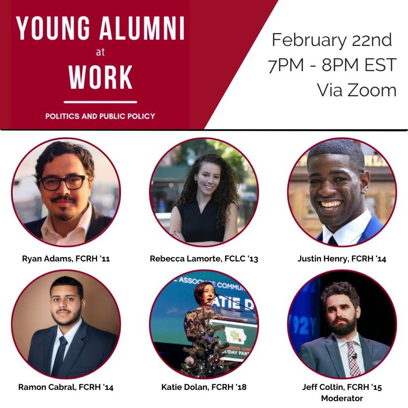 RamonCabralNY's tweet photo. Talking politics and public policy tonight with fellow Fordham Rams 🐏, join us at 7pm! Link to register: https://t.co/mfyryk3zCo https://t.co/ywdS0Mg4Xb