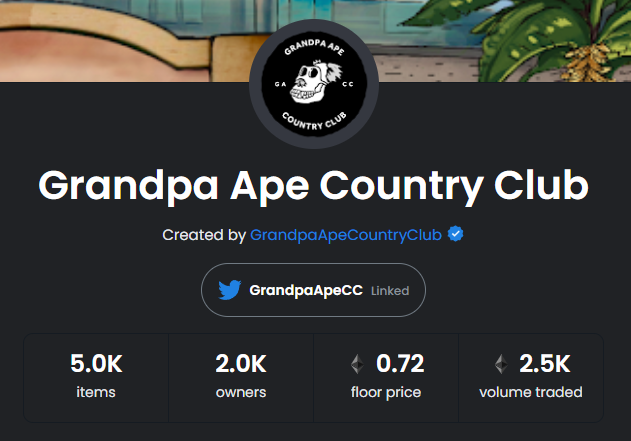 GrandpaApeCC's tweet photo. 🚨2.5k Volume Traded in 6 weeks time!🚨

🚨 7 Day Average at 0.87Eth! 🚨

#BAYC #MAYC #GACC #MACC #NFT https://t.co/cVi65cyc4d