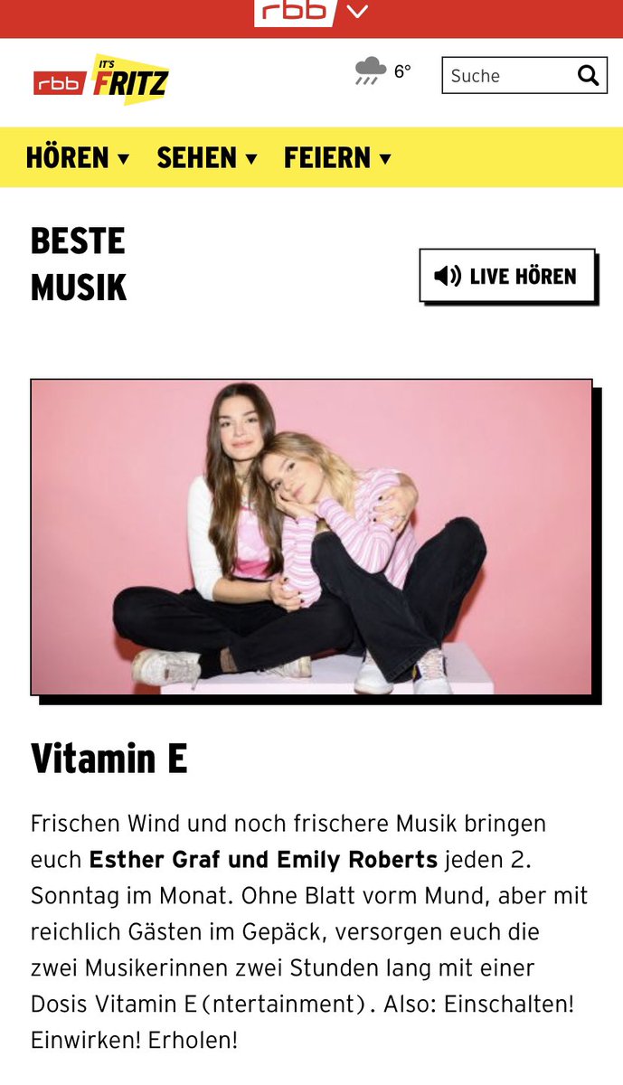 vince_b0's tweet photo. Gesehen bei @hereicome1979 :
Neuer Skandal (?) bezüglich #ESC: Emily Roberts (tritt im Vorentscheid an), ist Moderation im RBB/Fritz (Radiosender, der einen Juror stellt)
#Germany12Points
#germany0points
Oder mittlerweile: NDR macht sich die Welt, wie sie ihm gefällt.
#ec4esc https://t.co/OCpX8ACWv9