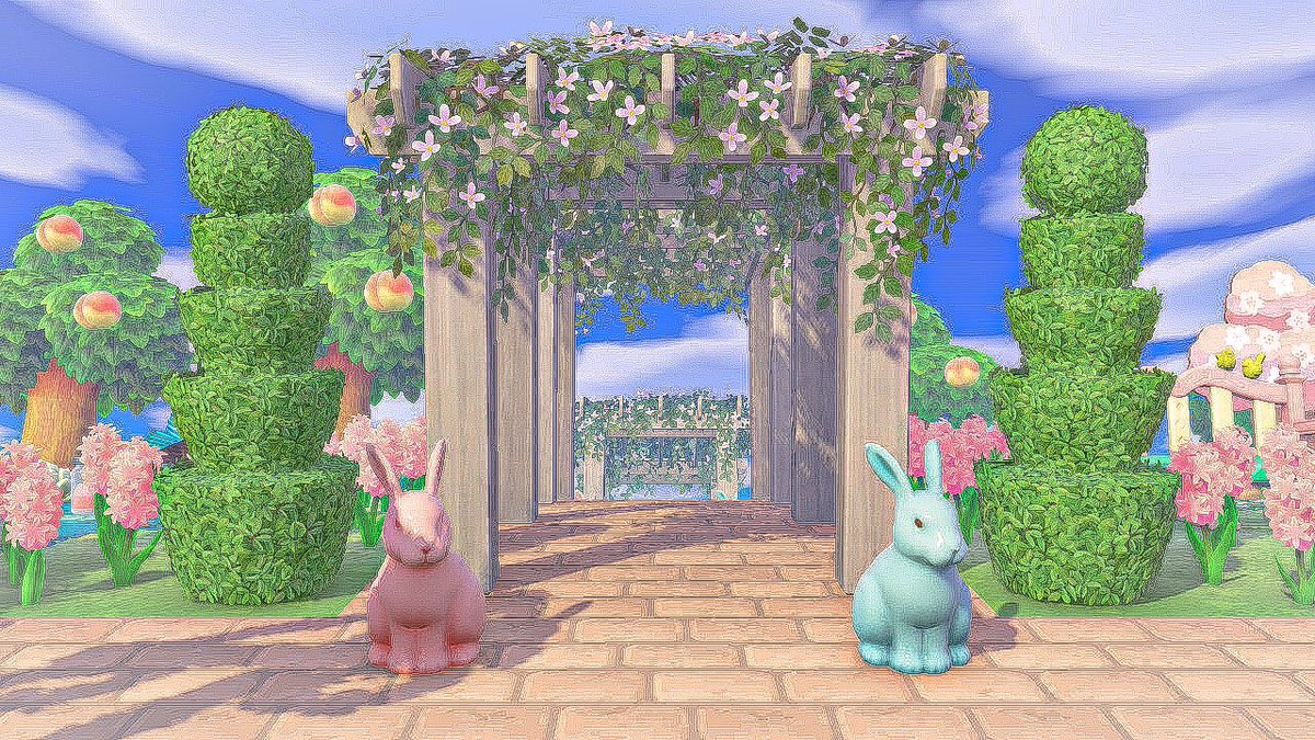 stephanie__acnh's tweet photo. a sunny day in the garden 🐇🌸🦋☀️☁️ https://t.co/PK811tFN5e