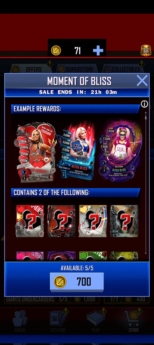 FUNKYT0WN49's tweet photo. After failing from 25 packs so far to get the Remastered Alexa Bliss... I'm only doing these packs if this tweet hits 420 likes &amp; 69 Retweets. #WWESuperCard 

(this is my way of stopping myself from doing them) https://t.co/ihvlgV6Wwr
