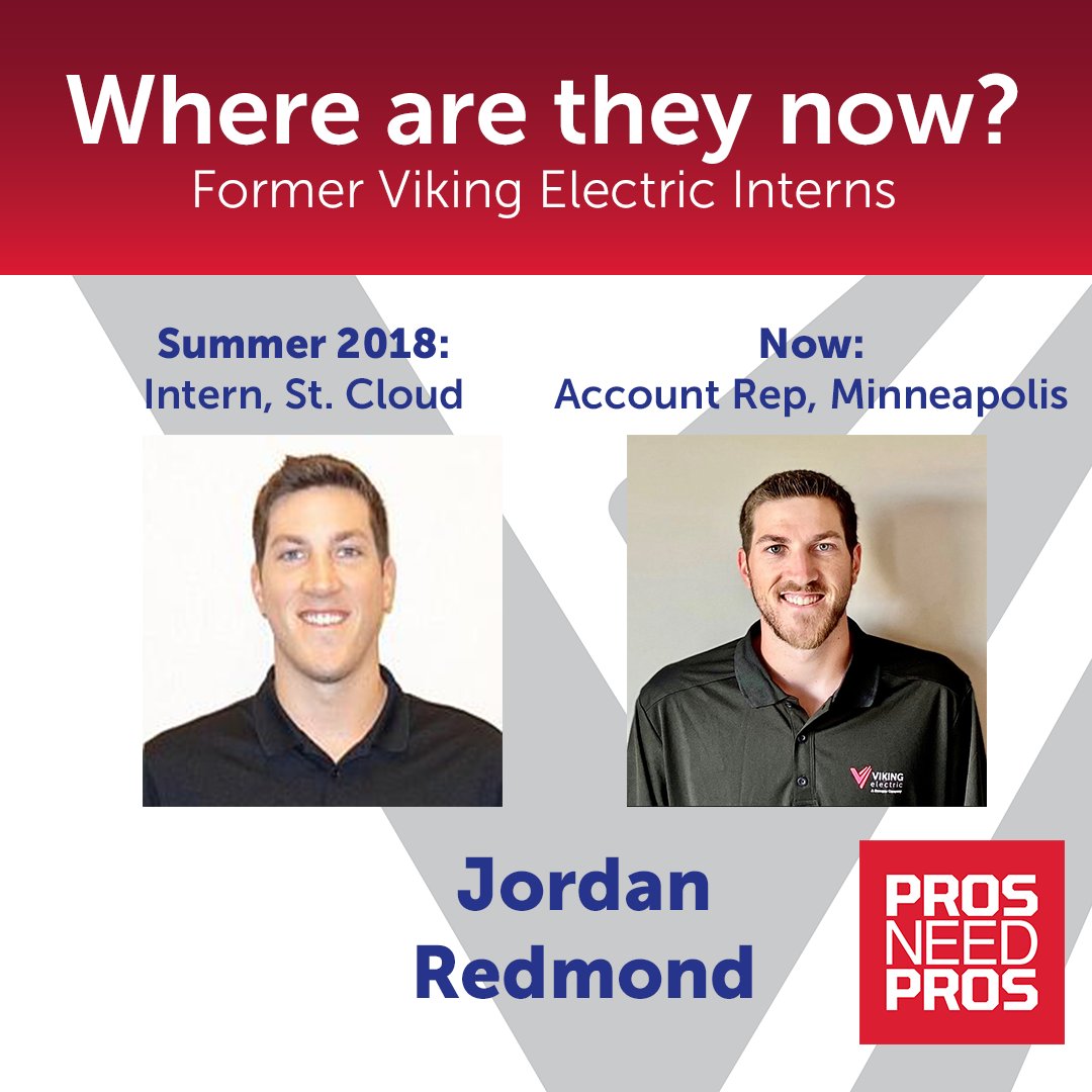 VikingElectric's tweet photo. Here's another intern who went on to do great things! Jordan began his career at Viking Electric in 2018 as an intern from St Cloud. He then worked at a few city desk locations and completed our parent company Sonepar Sales Trainee program. https://t.co/sSA8kjDxOk