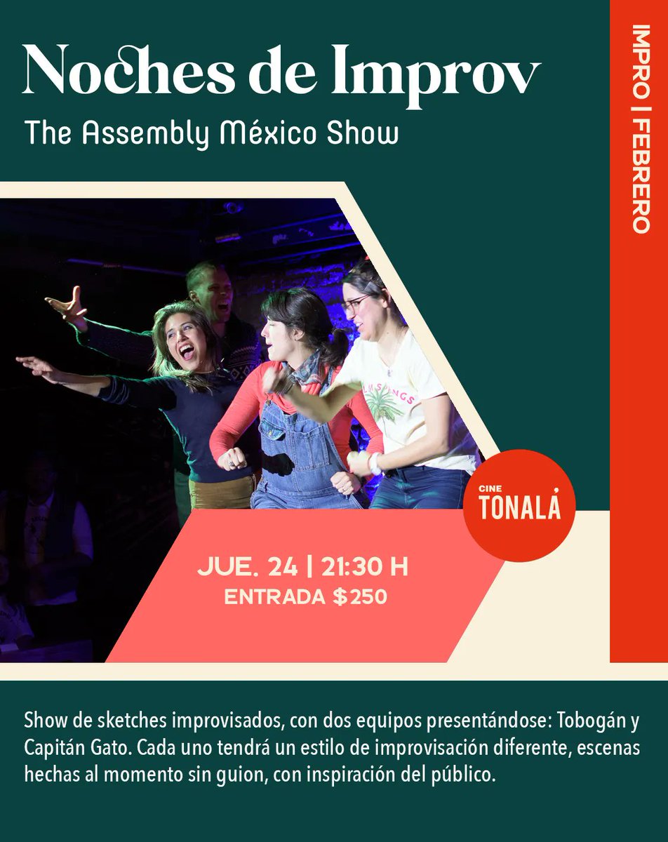 cinetonala's tweet photo. #ShowDeImpro
¡Uno de los mejores show´s de improvisación en México llega a Cine Tonalá!😎
Adquiere tus boletos en taquilla o en https://t.co/YF112scMr2
@TheAssemblyMx https://t.co/gy3zn64LWW