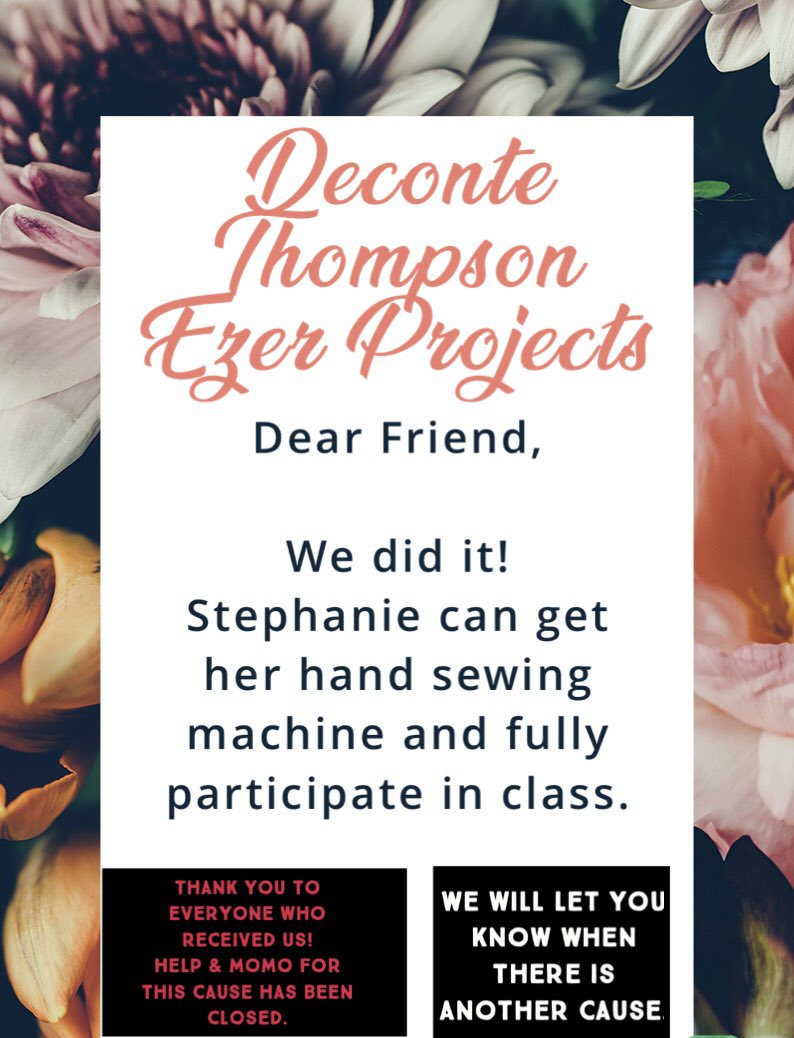 DeconteThompson's tweet photo. Started this today,been wanting to this but didn’t think it will be today.When a family contacted me in so much anguish for their daughter who desperately needed a hand sewing machine for school, that desire led to this;Deconte Thompson Ezer Projects. 22.2.22 brought a blessing! https://t.co/cGBPeWu0t0