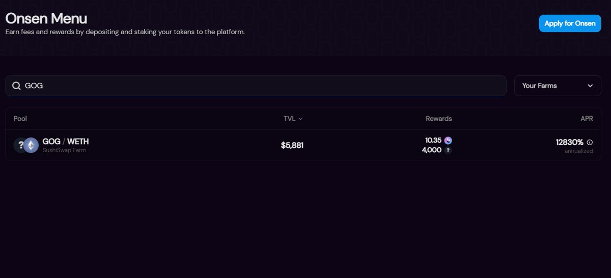 GuildOfGuardian's tweet photo. BIG NEWS, Guardians!! 🚨

WETH / $GOG farming is now LIVE on @SushiSwap!! 🍣

Search for $GOG over at 👉 https://t.co/7H1vcIJakr https://t.co/bfyKOp261l